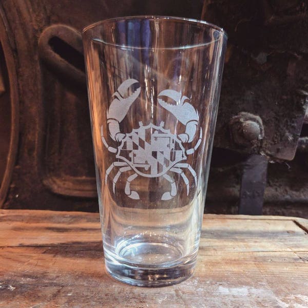 Flag Crab Pint Glass