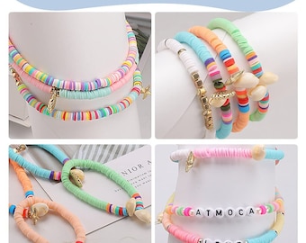 Bead Bracelet Making Kit from Polymer Clay bead, DIY Necklace, Bracelet and Jewelry Projects. High Quality Heishi Beads