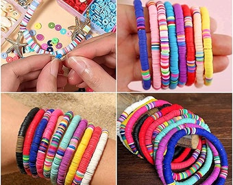 Fun And Easy Diy Bracelet Making Kit Includes Clay Beads - Temu