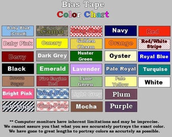 Wrights Bias Tape Color Chart