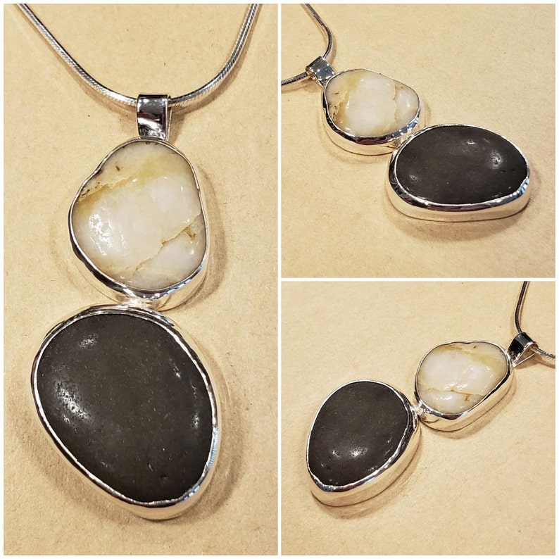 Natural Beach Stones Set Into an Abstract Sterling Silver - Etsy