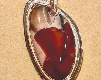 Noreena Jasper Pendant: Sterling Silver Necklace, Natural Stone