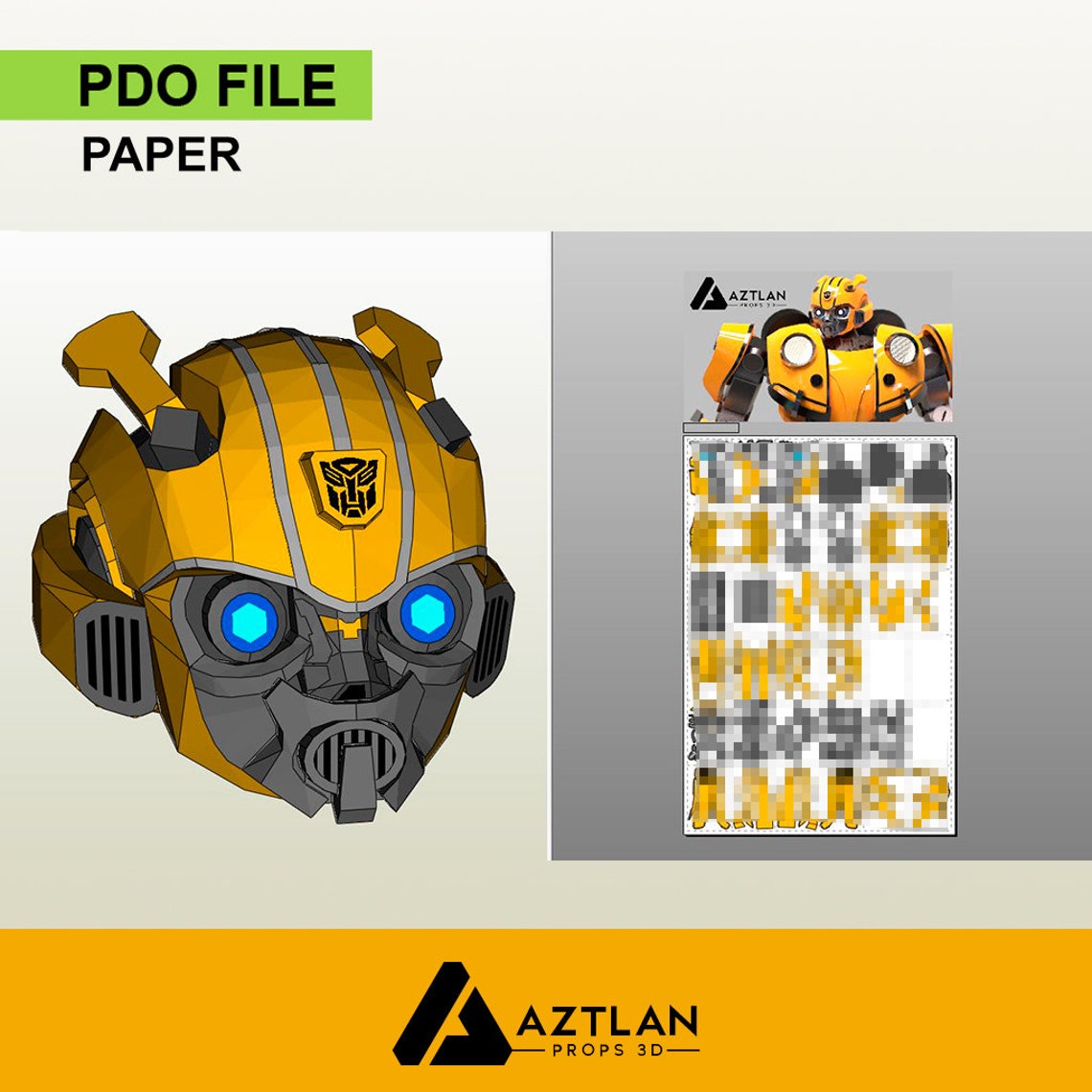 Bumblebee Helmet Pepakura Etsy