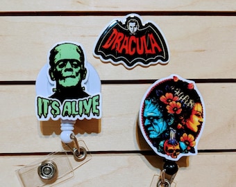 Monster Badge Reels, Movie Monsters, Classic Monsters, Id Holders, Badge Reels, Teacher Gifts, Student Id Holder, Nurse Badge Holder
