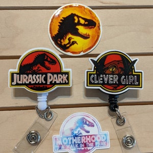 Dinosaur Park Badge Reel, Jurassic Badge Reel, Motherhood Badge Reel, Id Badges Nurse, Teacher Gifts, Retractable Badge Reels, Id Holders