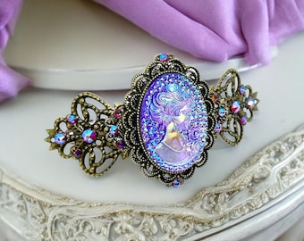 Barrette à Cheveux Vintage Argentée Style Victorien - Motif 2 Serpents - Longueur 9,5 Cm - Parfait Pour Un Look Rétro élégant