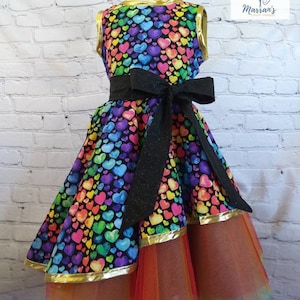 Watercolor rainbow asymmetrical dress