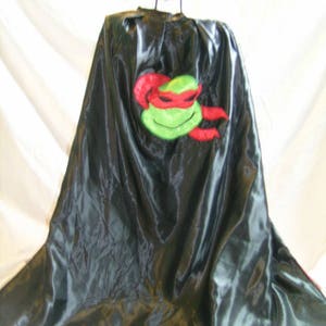 Tortue rouge supehero cape, tortue masquée, masque ninja, fait à la main, costume, anniversaire, noël, raph, cadeau de Noël, déguisement, cape adulte
