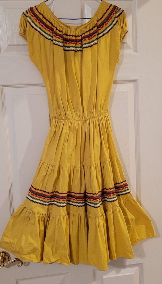 Child's vintage patio dress, yellow patio dress, 1
