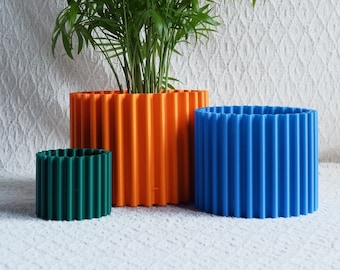 Maceta CURLY WURLY / Plástico a base de plantas / Ecológico / Impreso en 3D / Jardinera