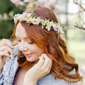 Flower girl daisy head wreath sales