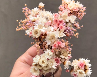 3pcs/5pcs/10pcs Bridal blush flower hair pins Ivory and blush headpiece Wedding flower pins Handmade Dusty pink baby's breath pins Magaela