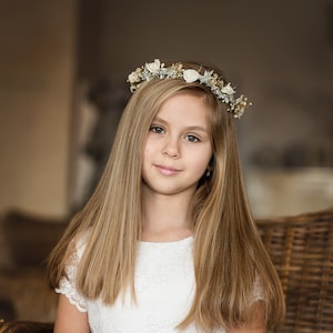 Hair crown for first holy communion Floral wreath with white roses Hair flowers Floral accessories Hair accessories Magaela Handmade Hair wreath