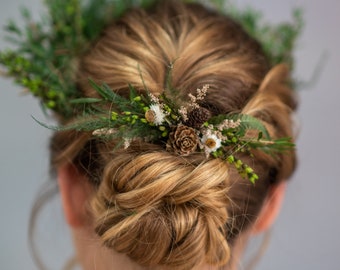Pine Cone Bridal Hair Comb: Woodland Wedding Hair Accessory