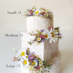 Meadow cake toppers Wedding cake decoration Flower accessories for cake Daisy cake flowers Bridal accessories Wildflowers Cake flowers