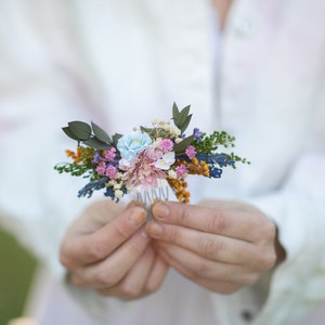 Small meadow flower comb Bridal hair comb Wildflowers Magaela handmade Wedding hair flowers Mini hair comb Meadow wedding Low bun comb