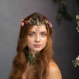 Fairy flower crown Fairytale crown Elven tiara Elf tiara Lord of rings Bridal crown Bridal flower wreath Hippie wedding Summer wedding Bride