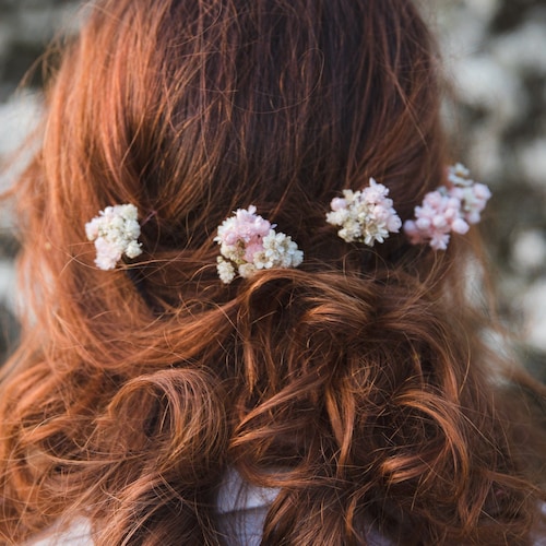 Ivory Wedding Flower Hair Arrangement With Preserved Flowers Etsy