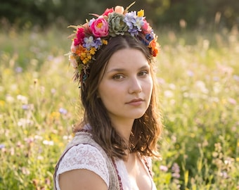 Colorful Floral Headband – Joyful Dirndl Accessory for Oktoberfest