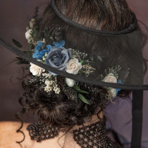 Blue Floral Hair Comb: Gothic Bridal Hair Vine, Winter Wedding
