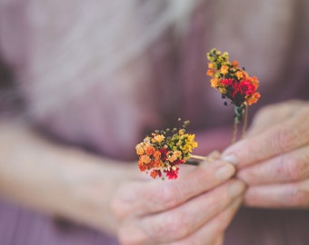 Autumn hair accessories Flower hairpins Hair flowers inspired by autumn Wedding flower hairpins Bridal hair pins  Fall Wedding accessories