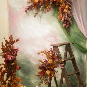 Boho burnt orange wedding arch Swag Flowers Fall wedding decoration Autumn terracotta Wedding backdrop Triangle square arch Rustic wedding