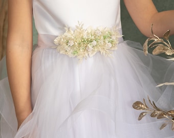 Romantic flower belt Flower belt for dress Holy communion belt First communion floral belt Wedding belt Bridal belt Little bridesmaid