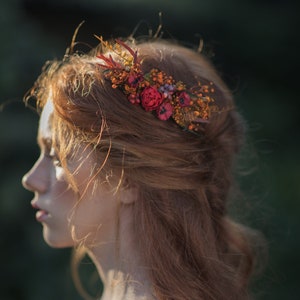 Autumn flower hair comb Fall wedding comb Flower hair jewellery Bridal hair accessories Handmade custom accessories October wedding Magaela image 2