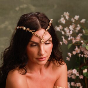 Rhodium Plated Crystal Butterfly Floral Tiara Headband for Weddings Proms Butterfly Tiara, Gold Butterfly Crown Headband, Gift for  main image 2