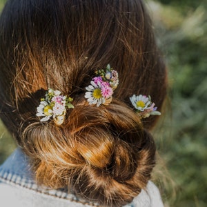 Meadow flower hairpins Daisy bridal hairpins Meadow hair flowers Bride to be Bridal hairstyle Small hair pins Flower accessories Magaela