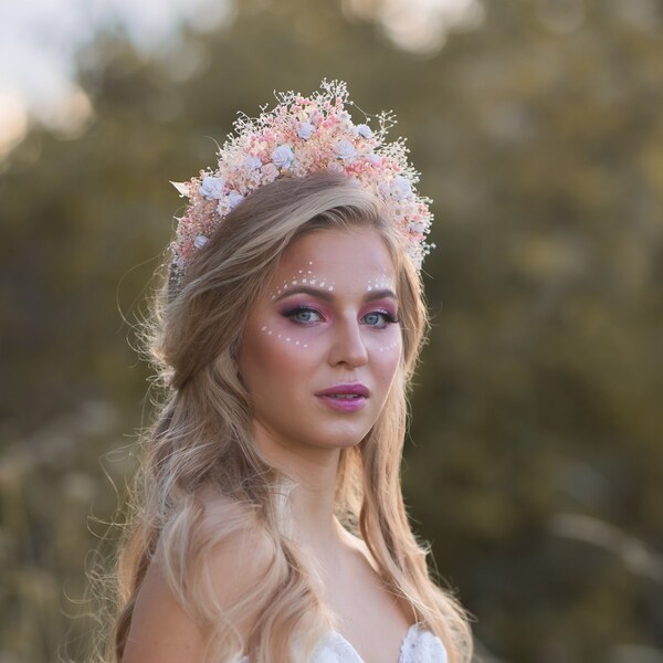 Peach Flower Crown Etsy