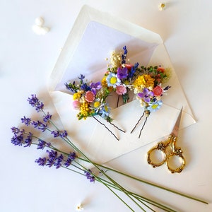 Meadow hairpins Flower hairpins for bride Wild flowers Summer wedding Bridal hair accessory Floral hairpins Flower hair clip Bride to be