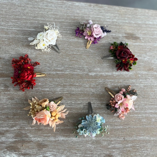 Pinces à pression de fleurs Pince à cheveux de mariage Pinces de fille de fleur Accessoires de mariée Clips de retour à l'école Clips pour filles Accessoires Magaela