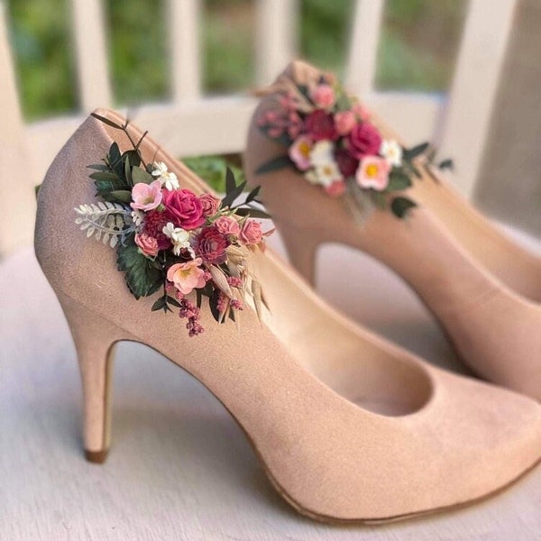 Fermagli per scarpe a fiore Fermagli per scarpe da sposa romantici Fiori per scarpe Accessori da sposa Gioielli da sposa Accessori Magaela fatti a mano Gioielli