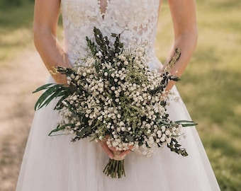 Bouquet de fleurs séchées Eucalyptus vert blanc Monsieur Flower Bouquet de fleurs séchées Eucalyptus vert blanc Monsieur Flower
