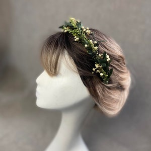 Greenery flower headband Wedding headpiece Bridal flower crown Eucalyptus wedding headband Baby's breath headband Flower girl crown Magaela image 4