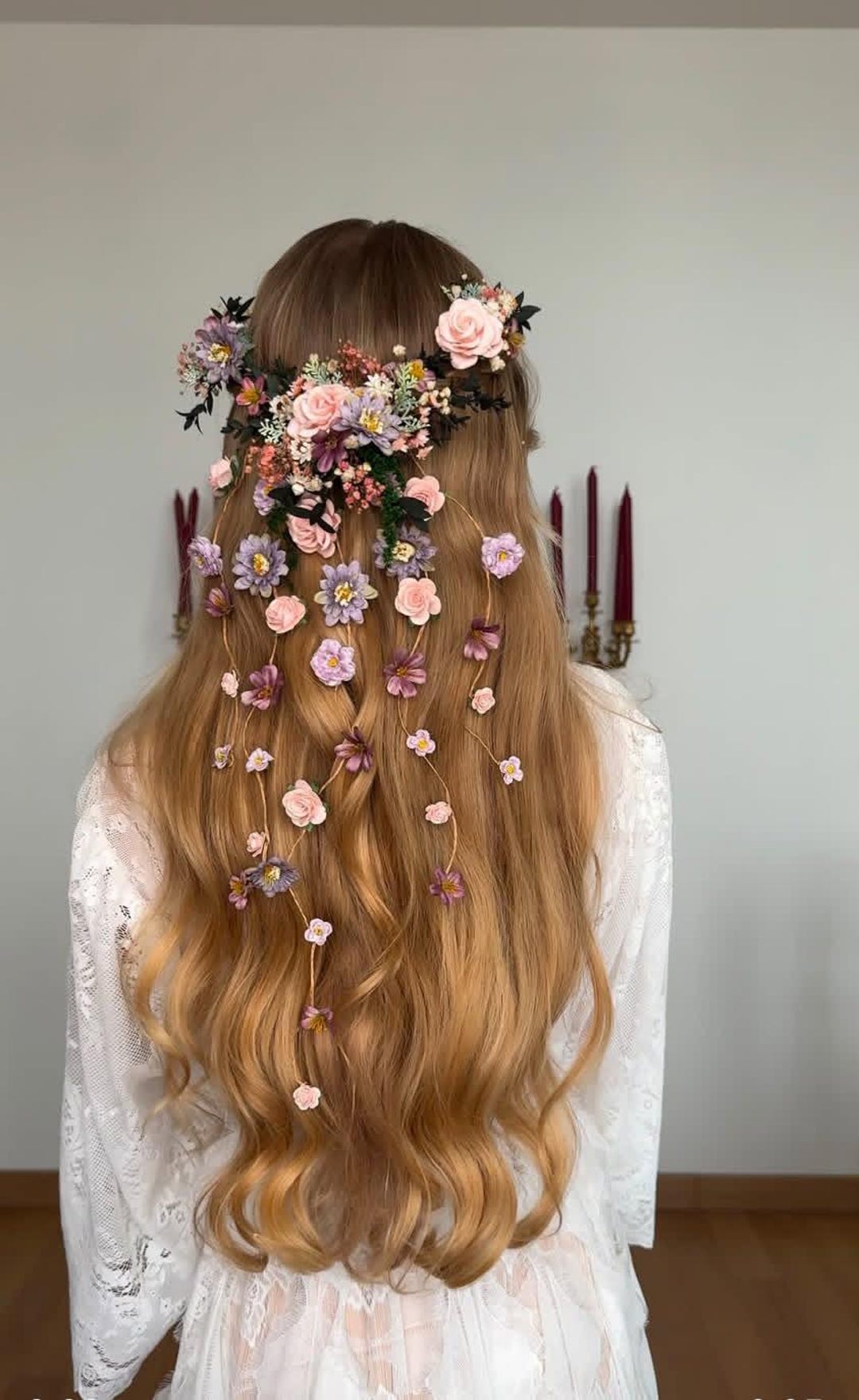 Two-Piece Resin Flower Hair Vine Set