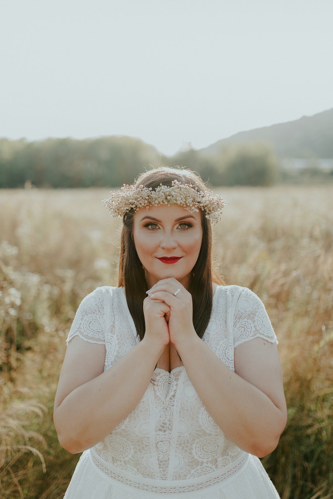 Baby's Breath Flower Crown Natural Bridal Hair Wreath Etsy