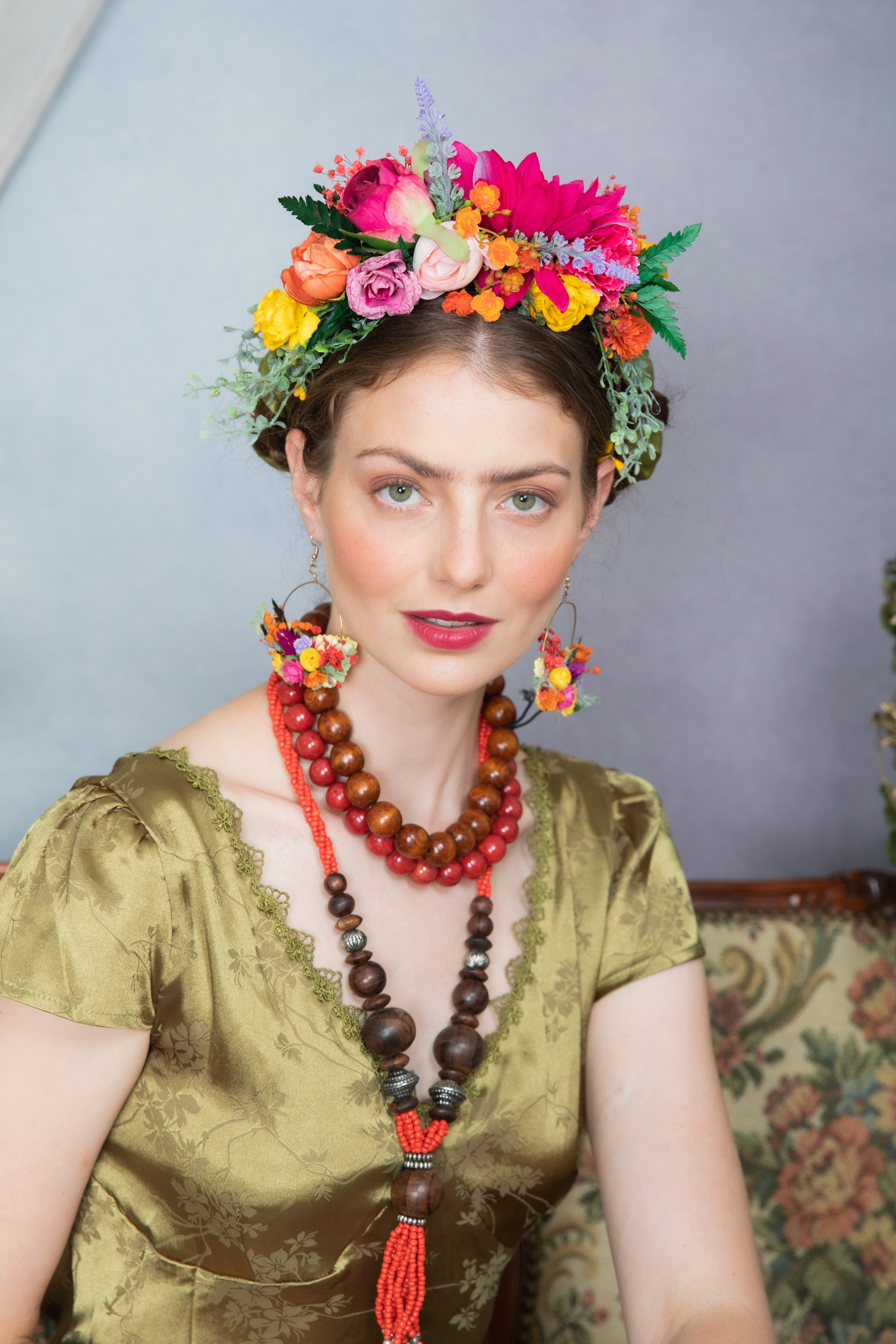 ヘアアクセサリー Dahlia shrinking embroidery headband ヘア