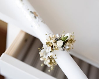 Candle Wreath High Quality Candle Ring Christening White Roses Wedding Communion 