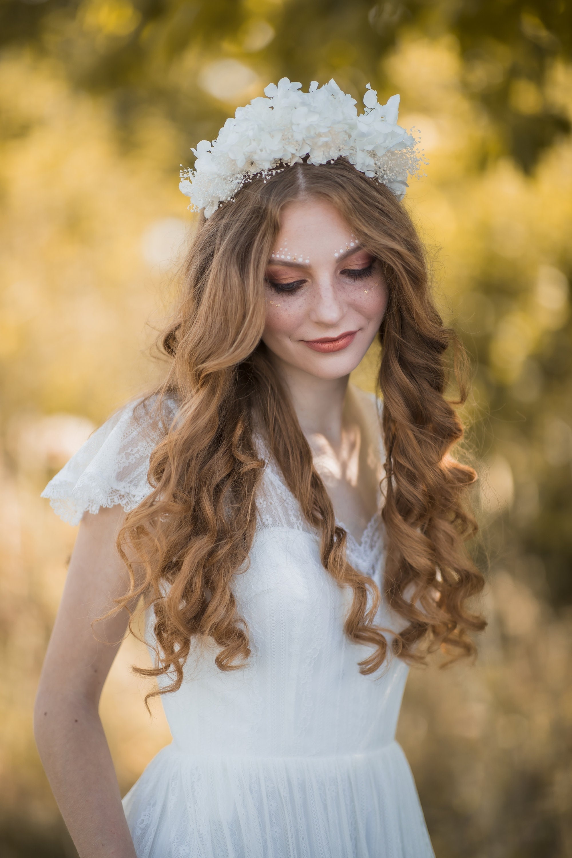 White flower headdress deals