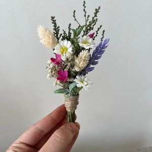 Meadow flower hair crown Bridal accessories Lavender and daisy flower wreath Meadowy headpiece Magaela Bride to be Wildflowers crown groom's boutonniere