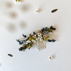 Greenery bridal hair comb Eucalyptus flower comb Preserved flower hair comb Greenery wedding Ixodia flowers Rustic wedding Magaela Bride image 2