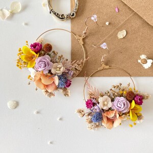 Bunte Kreis Ohrringe Sommer Hochzeit Blumen Ohrringe Kreis Blumen Ohrringe Wiese Design Gartenhochzeit Magaela Boho Hochzeit