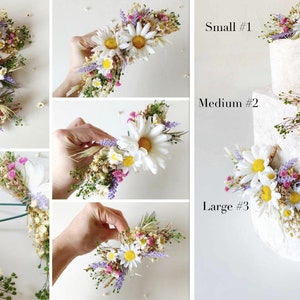 Meadow spring hair crown Bridal flower hair wreath Daisy flower headpiece Wildflowers headband lavender Summer Bridal accessories Magaela image 7