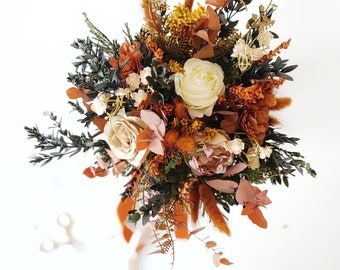 Terracotta bridal bouquet Rustic autumn wedding Boho bridal bouquet Fall wedding Terraccota wedding Boho bridal bouquet Magaela Bride to be