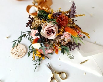 Small bridal bouquet Rustic autumn wedding Boho bridal bouquet Fall wedding Terraccota wedding Boho bridal bouquet Magaela Bride to be