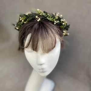 Greenery flower headband Wedding headpiece Bridal flower crown Eucalyptus wedding headband Baby's breath headband Flower girl crown Magaela image 3