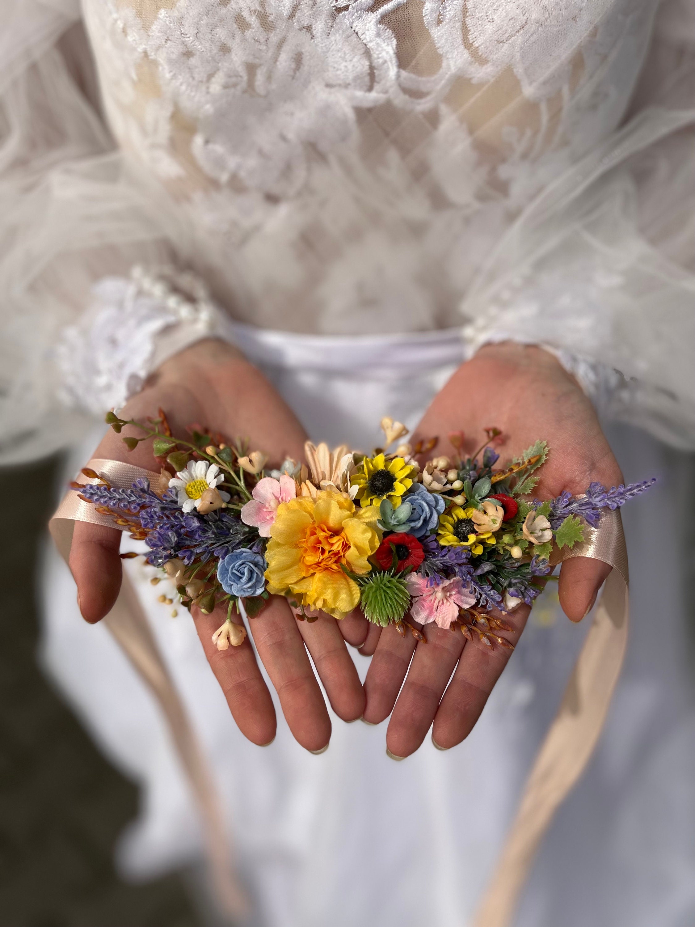 Colorful Flower Wedding Belt: Sunflower, Daisy, Lavender - Etsy display picture 2