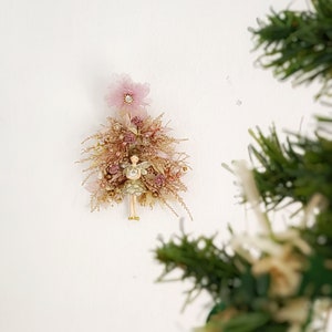 Christmas tree decor Christmas decoration Christmas fairy Fairycore Pink Christmas Vintage Christmas Christmas gift Tree decoration Magaela image 9